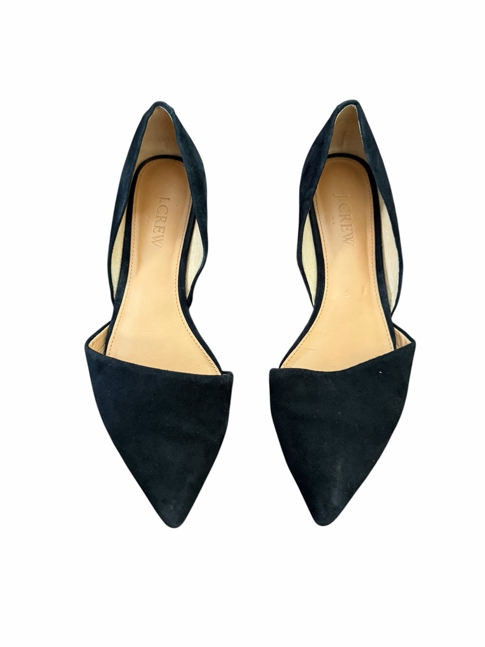 J.Crew Zoe Suede d’Orsay Flats Black Pointed Toe Women’s Size 6
